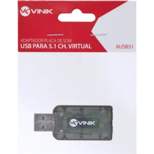 Adaptador de som USB 5.1 Canais Virtual AUSB51 - Vinik