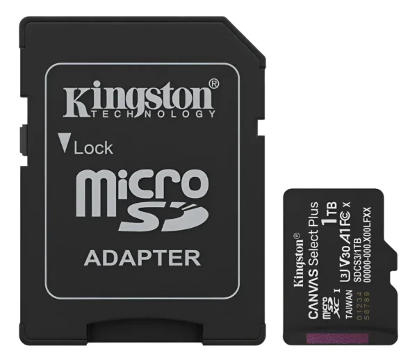 Cartão de Memória MicroSD Kingston Canvas Select Plus Gen3 1TB 150MB/s SDCS3/1TB