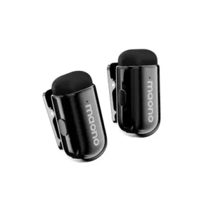 Kit de Microfones de Lapela Maono Sem Fio Wave T1 Mini Lightning com Case de Carregamento WM622 Lightning