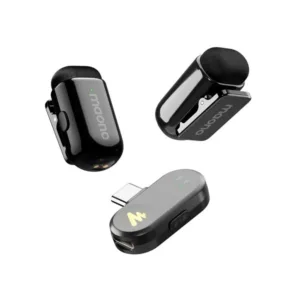 Kit de Microfones de Lapela Maono Sem Fio Wave T1 Mini Lightning com Case de Carregamento WM622 Lightning