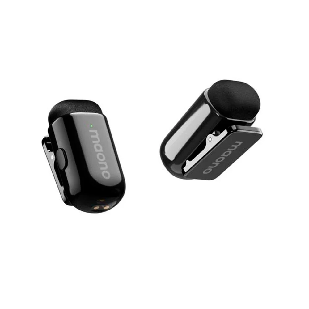 Kit de Microfones de Lapela Maono Sem Fio Wave T1 Mini Lightning com Case de Carregamento WM622 Lightning