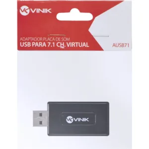 Adaptador de Som USB Vinik 7.1 Canais Virtual AUSB71