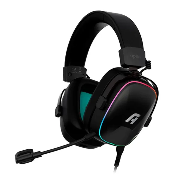 Headset Gamer Aplus Sem Fio Atis PRO RGB (2.4Ghz e Bluetooth) AHW200 Almofada em Tecido Driver 50mm