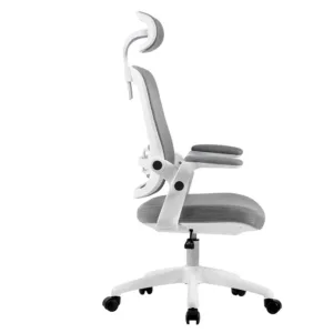 Cadeira Elements Office Astra Cinza e Branco Ajuste de Inclinação Automático Cilindro de Gás Classe 4 WFFLG67335L0122