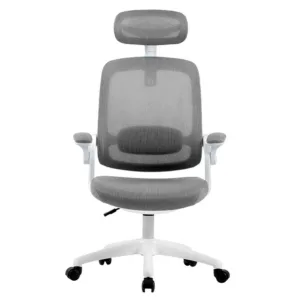 Cadeira Elements Office Astra Cinza e Branco Ajuste de Inclinação Automático Cilindro de Gás Classe 4 WFFLG67335L0122