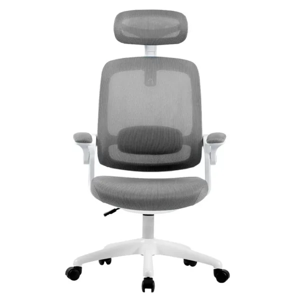 Cadeira Elements Office Astra Cinza e Branco Ajuste de Inclinação Automático Cilindro de Gás Classe 4 WFFLG67335L0122