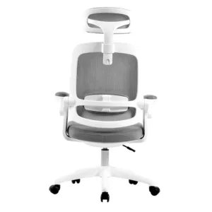 Cadeira Elements Office Astra Cinza e Branco Ajuste de Inclinação Automático Cilindro de Gás Classe 4 WFFLG67335L0122