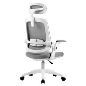 Cadeira Elements Office Astra Cinza e Branco Ajuste de Inclinação Automático Cilindro de Gás Classe 4 WFFLG67335L0122