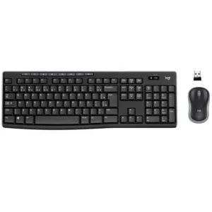 Combo Teclado Multimídia e Mouse Sem Fio Logitech MK270 Preto