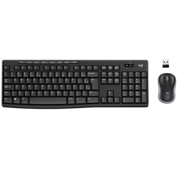 Combo Teclado Multimídia e Mouse Sem Fio Logitech MK270 Preto