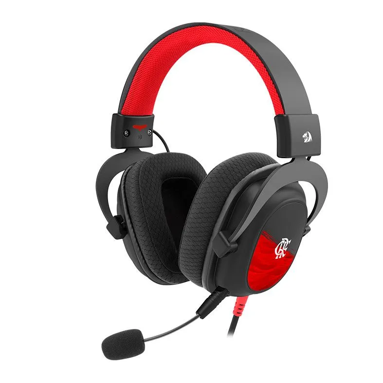 Headset Gamer Redragon Flamengo Vulture FL530 Driver 53mm Multiplataforma Preto e Vermelho FL530
