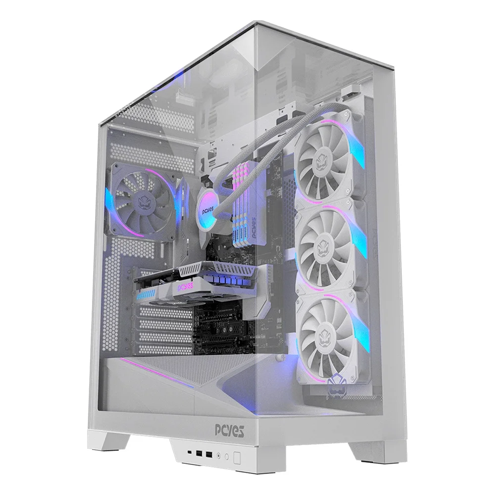 Gabinete Gamer Pcyes Forcefield Dome White Ghost Gffdwg