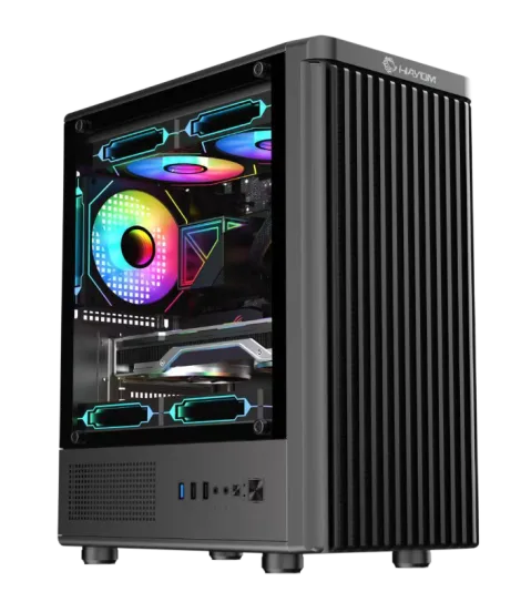 Gabinete Gamer Hayom GB1727 Preto com 3 Fans sem Fonte