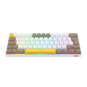 Teclado Mecânico Gamer Redragon Draconic Pro RGB K530-YL WT GY Branco Switch Marrom