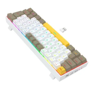 Teclado Mecânico Gamer Redragon Draconic Pro RGB K530-YL WT GY Branco Switch Marrom