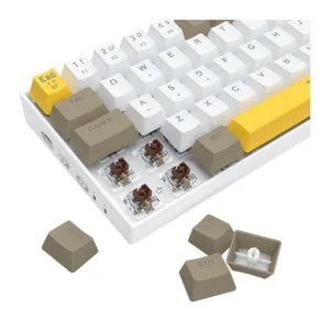 Teclado Mecânico Gamer Redragon Draconic Pro RGB K530-YL WT GY Branco Switch Marrom