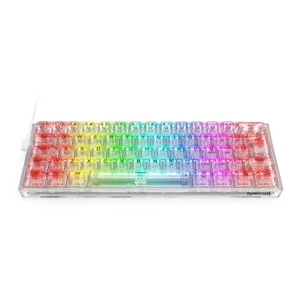 Teclado Gamer Redragon Fizz RGB Crystal Switch Crystal Linear K617CT-RGB PT
