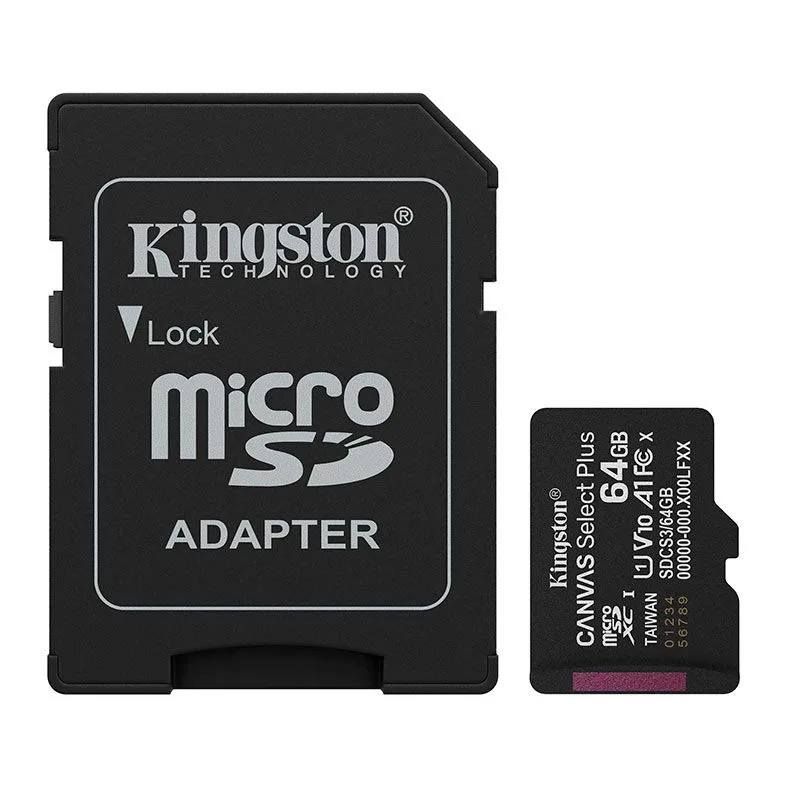 Cartão MicroSD Kingston Canvas Select Plus 64GB microSDXC Classe 10 100MB/s SDCS3/64GB