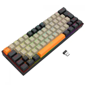 Teclado Mecânico Gamer Redragon Draconic Pro RGB K530-OG GY BK Sem Fio Switch Marrom