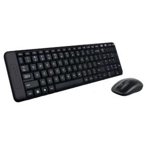 Teclado e Mouse Logitech Wireless Preto Sem Fio MK220