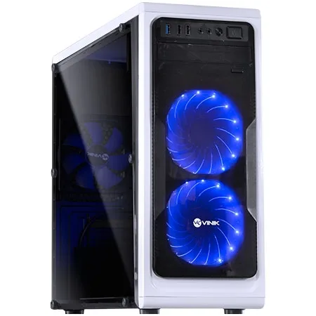 Gabinete Mid Tower VX Gaming Guardian Branco Full Window 02 Fan Frotal 120mm 26014 GRDBCOAZ2FCA - Vinik