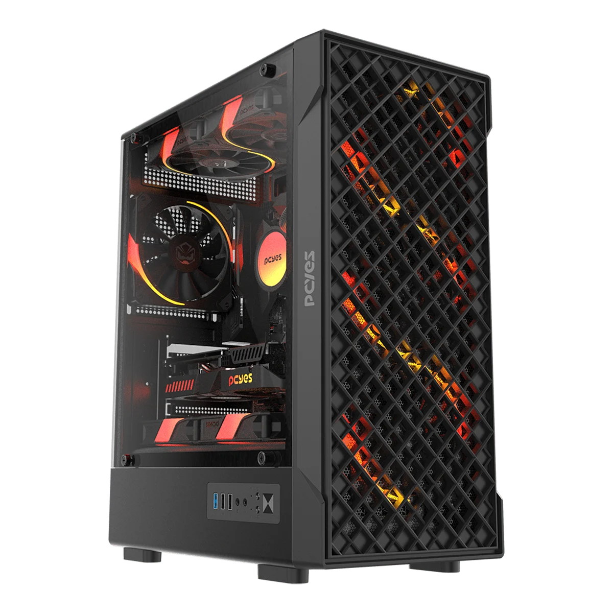 Gabinete Gamer PCYES Velyr Black Vulcan GVLYBV
