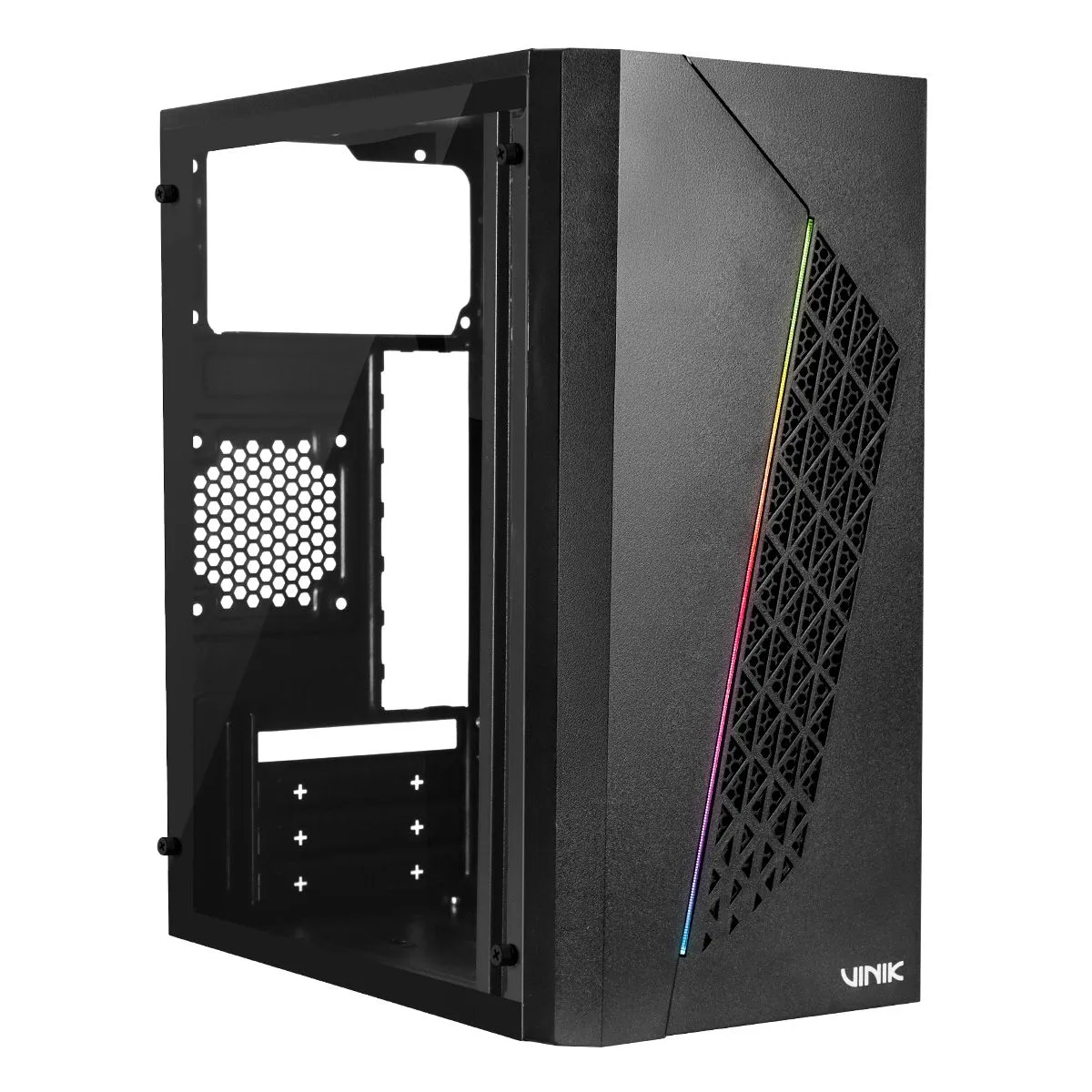 Gabinete Gamer Vinik Beam Preto com Lateral em Acrílico GGBACBK