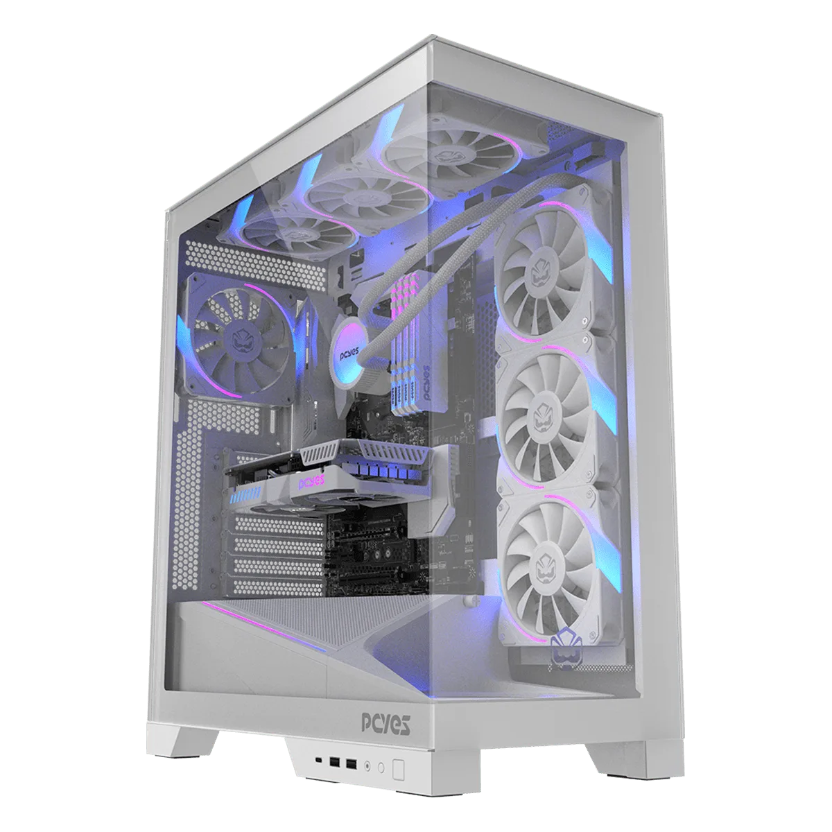 Gabinete Gamer PCYES Forcefield Flow White Ghost GFFFWG