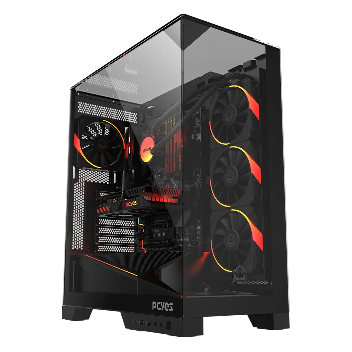 Gabinete Gamer PCYES Forcefield Dome Black Vulcan GFFDBV