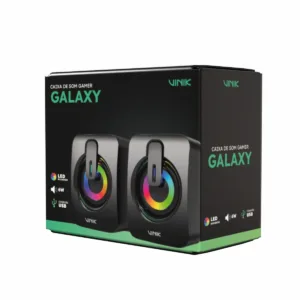 Caixa de Som Gamer Vinik Galaxy 6W 2.0 LED Rainbow VSPKG6WGL