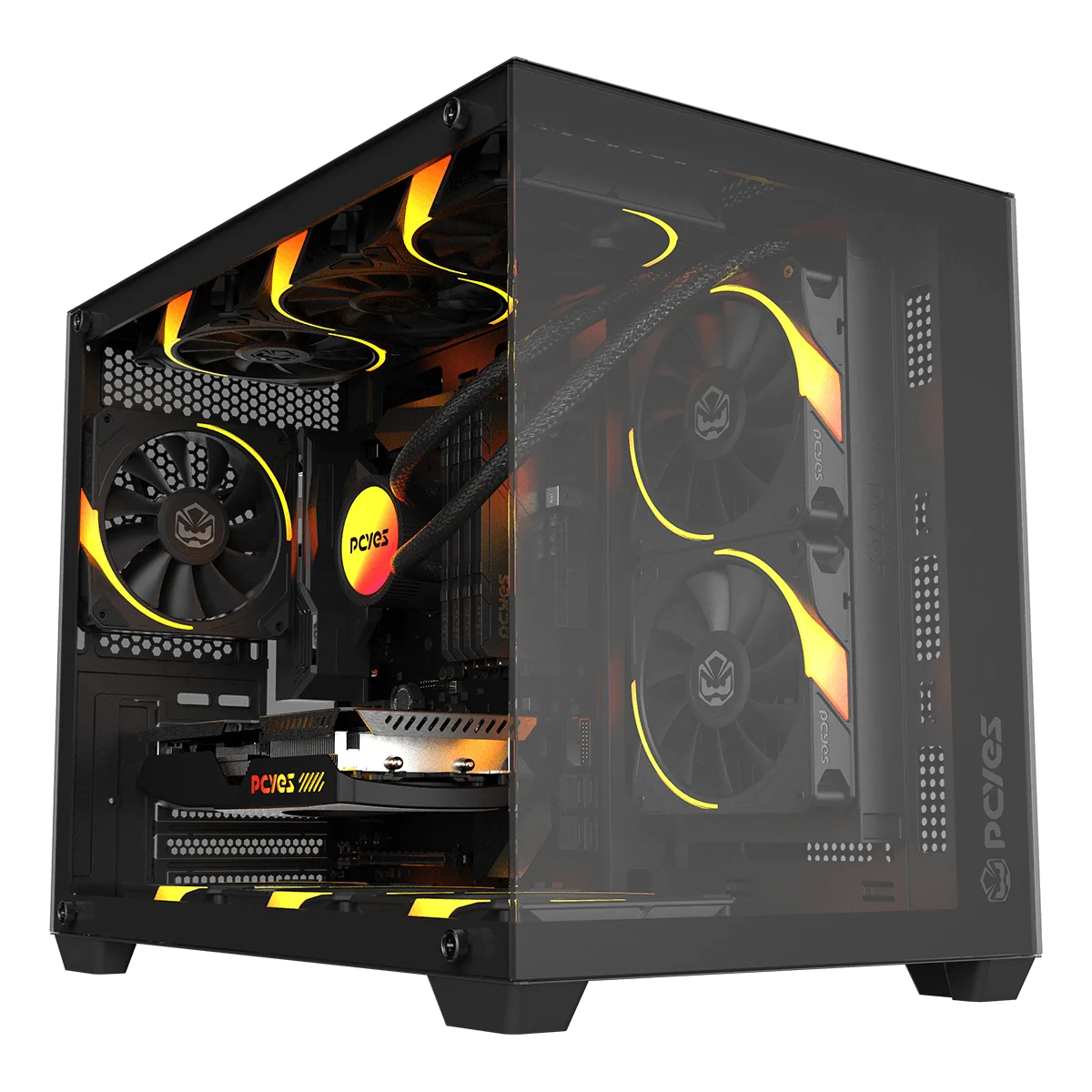 Gabinete Gamer PCYES Forcefield V2 Black Vulcan GFFV2BV