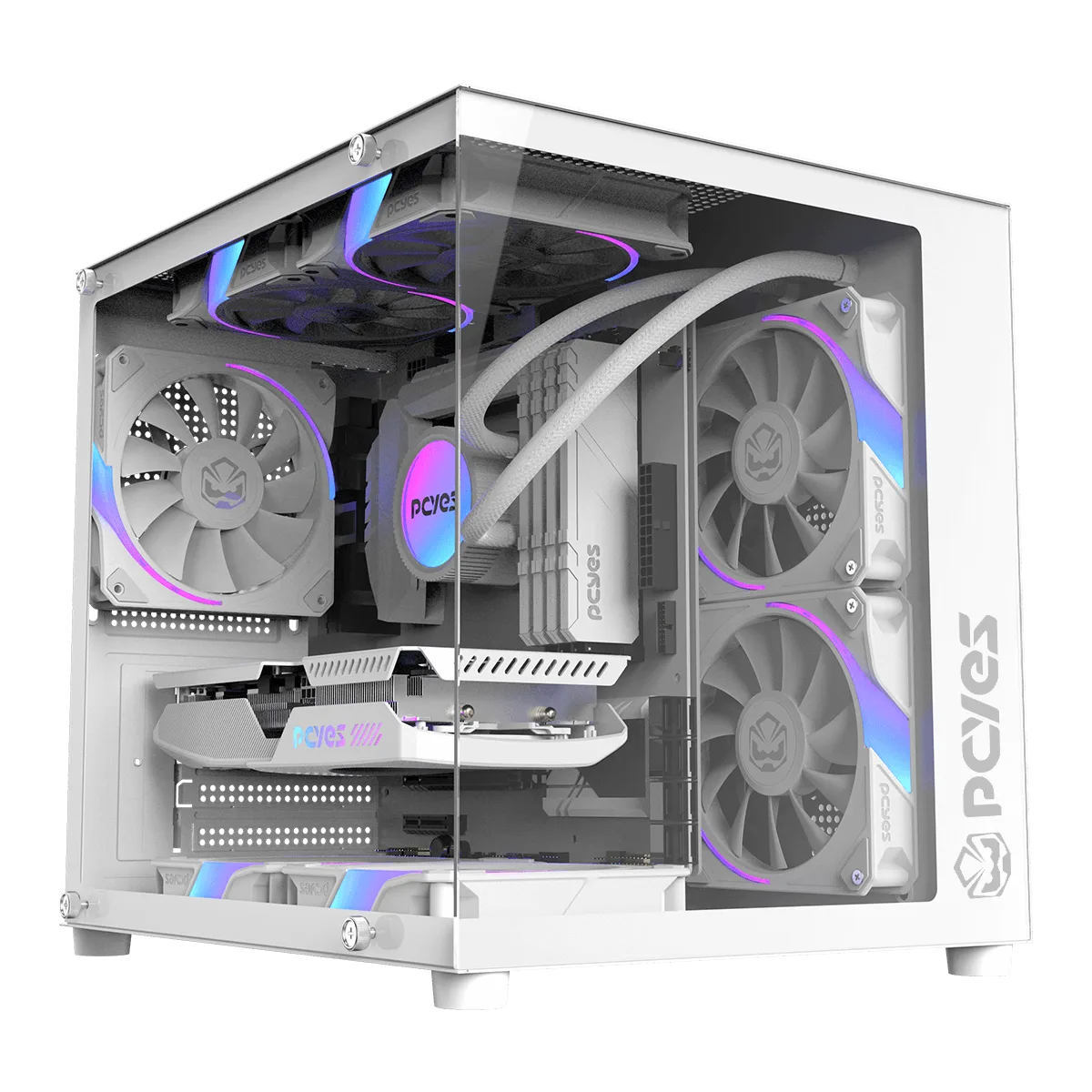 Gabinete Gamer PCYES Forcefield Mini White Ghost GFFMNWG