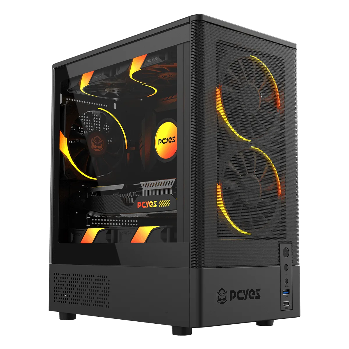 Gabinete Gamer PCYES Kauri Black Vulcan GKRIBV