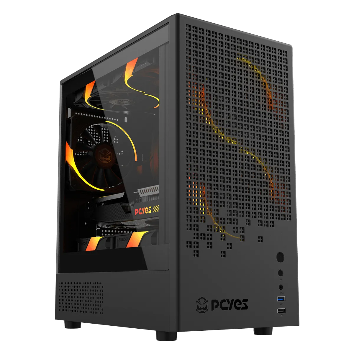 Gabinete Gamer PCYES Ozara Black Vulcan GOZRBV