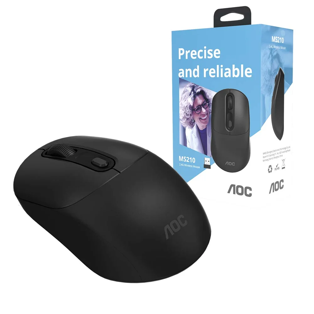 Mouse Sem Fio Aoc Ms300b Bluetooth Usb 1600 Dpi Recarregável