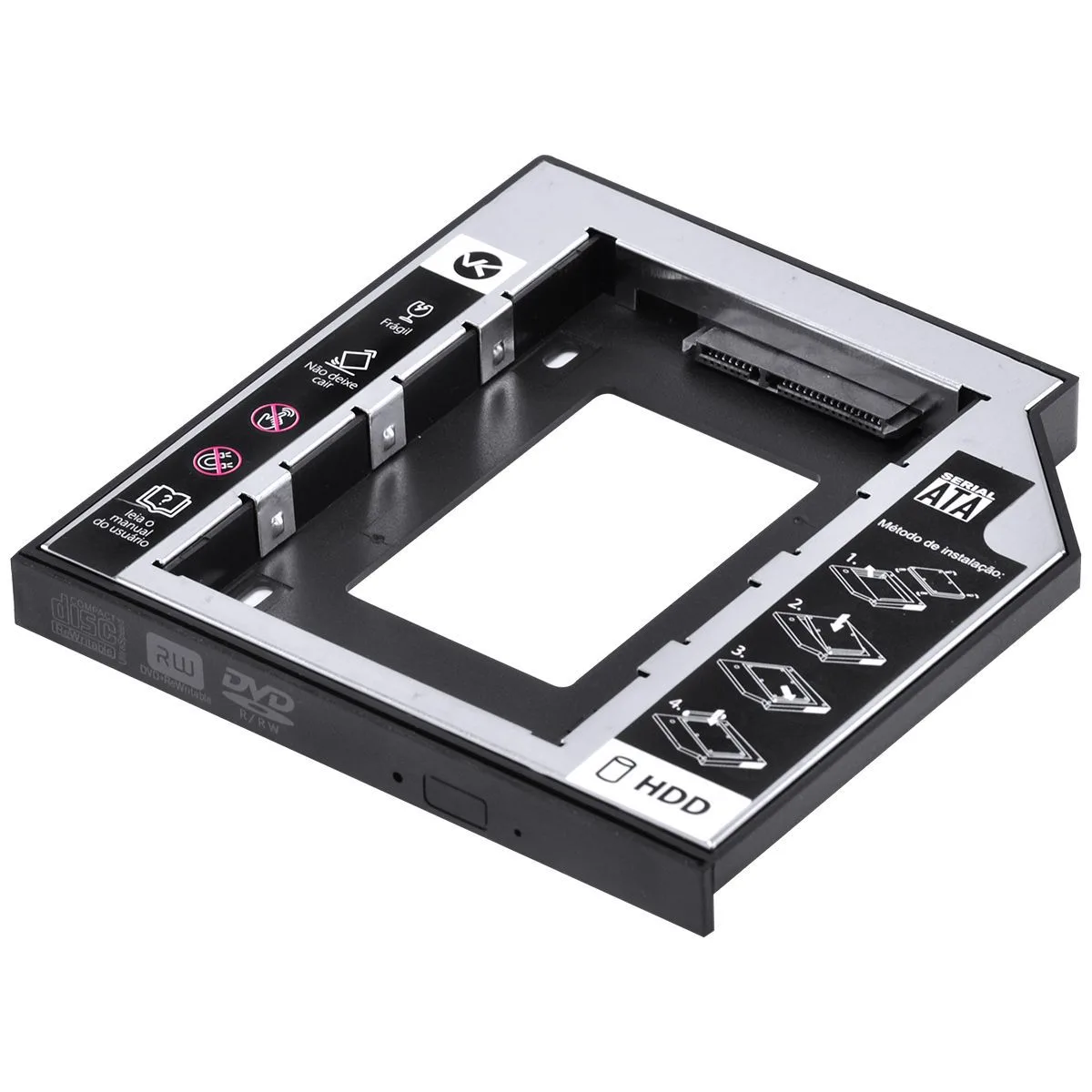 Adaptador Caddy Vinik AC-127 para HD ou SSD em Baia de DVD de Notebook