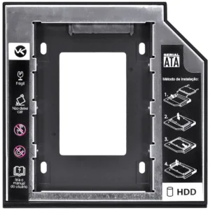 Adaptador Caddy Vinik AC-127 para HD ou SSD em Baia de DVD de Notebook