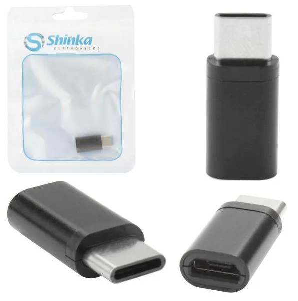 Adaptador V8 Femea Para Type-C Macho AD0355SK - SHINKA