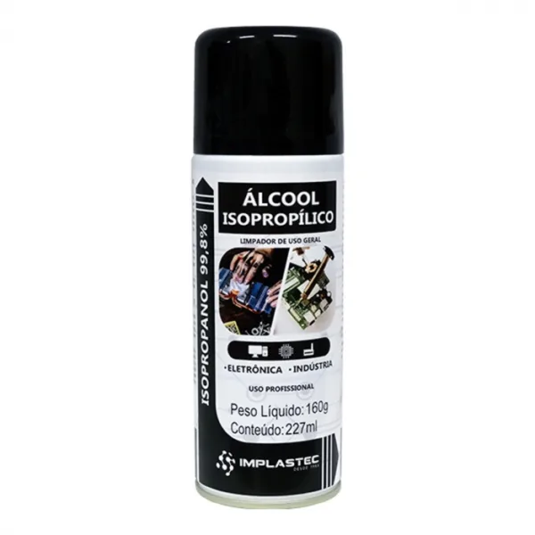 ÁLCOOL ISOPROPÍLICO 99,8% AEROSSOL 160G 227ML 118193 - IMPLASTEC