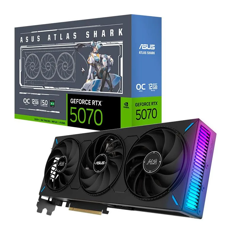 Placa de Vídeo ASUS GeForce RTX 5070 ATS RGB OC 12GB GDDR7 ATS-RTX5070-O12G