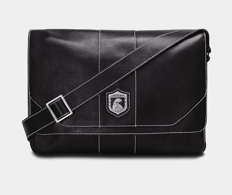 Bolsa masculina de couro para notebook City Italiano Preto NW068.ip - nordweg