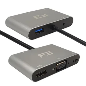 Cabo Adaptador 5 em 1 Para HDMI - VGA - Type-c 3.1 - USB 3.0 e Áudio JC-TYC-501 - F3