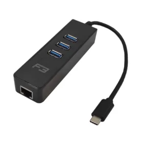 CABO ADAPTADOR USB-C 3.1 TYPE-C PARA HUB 3 PORTAS USB 3.0 COM RJ45 10/100/1000MBPS JC-TYC-R03 - F3