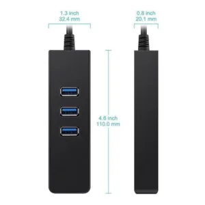 CABO ADAPTADOR USB-C 3.1 TYPE-C PARA HUB 3 PORTAS USB 3.0 COM RJ45 10/100/1000MBPS JC-TYC-R03 - F3