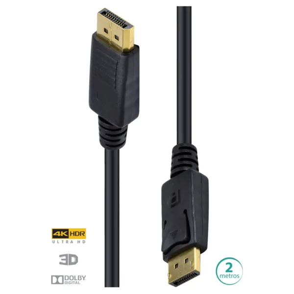 CABO DISPLAYPORT 1.3V 4K ULTRA HD 60HZ 2 METROS DP13-2 - VINIK