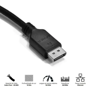 Cabo Displayport Macho 2 Metros PDPM-2 29327 - Pcyes