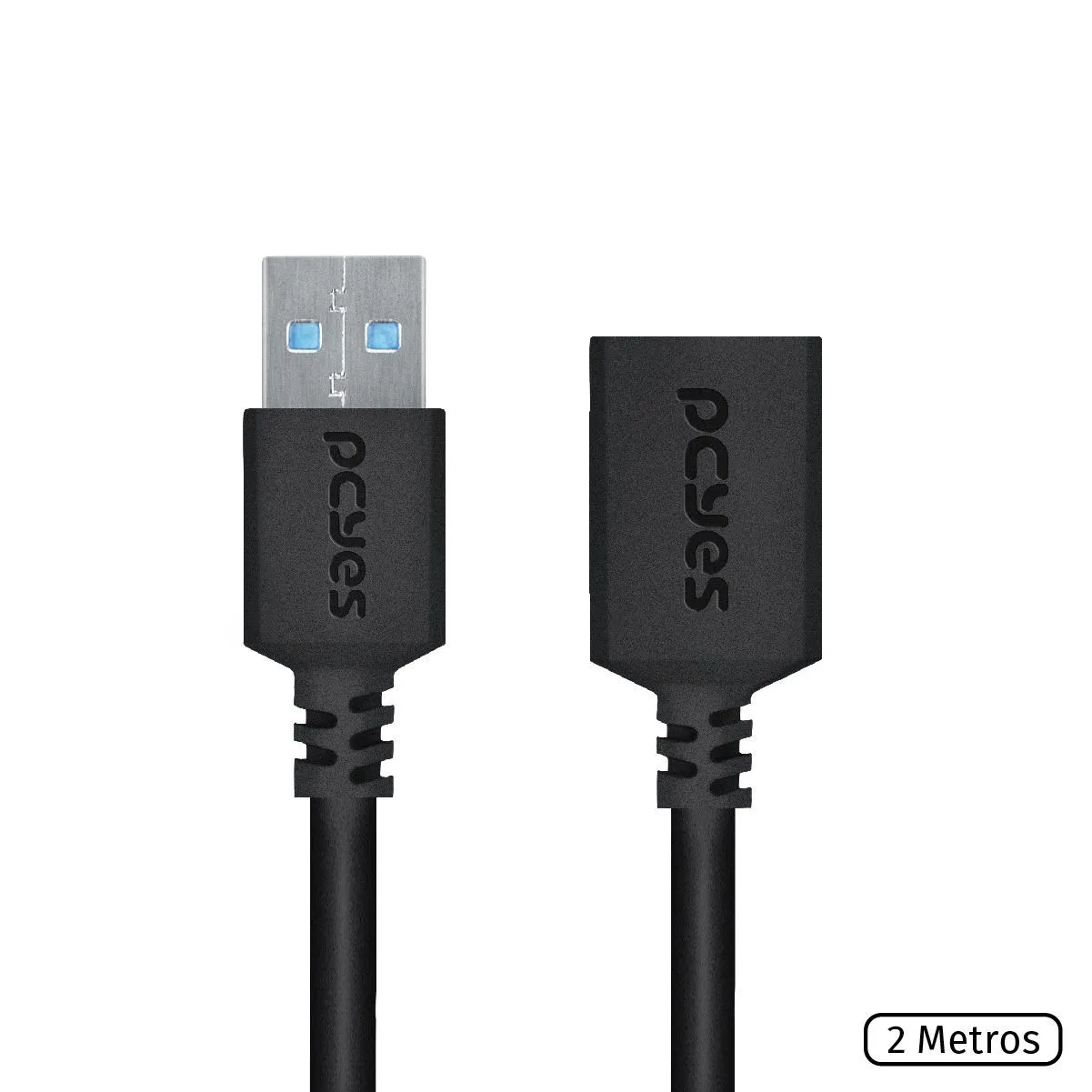 Cabo Extensor USB A 3.0 Macho para USB A 3.0 Fêmea 28AWG pura Cobre 2 Metros PUAMF3-2 29304 - Pcyes