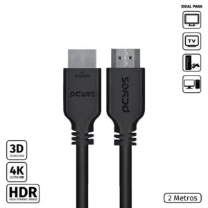 Cabo HDMI 2.0 PCYes 4K 2 Metros 30AWG Cobre Puro PHM20-2 29307
