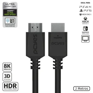 CABO HDMI ULTRA 2.1 28AWG PURO COBRE 8K 60HZ 2 METROS PHM8K-2 - PCYES