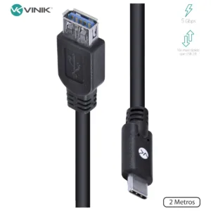 Cabo USB Tipo C para Extensor USB A Fêmea 3.2v GEN1 5Gbps 2 Metros C32UAF-2 31450 - Vinik